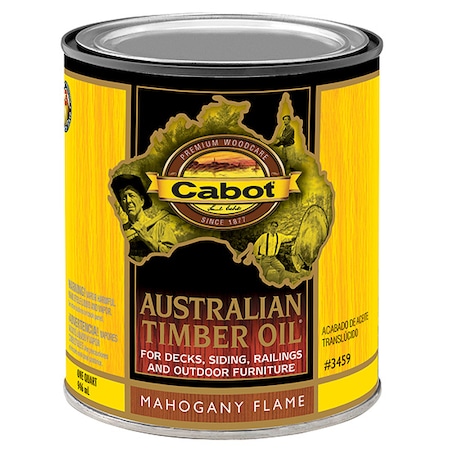 Cabot 1 Qt Mahogany Flame Australian Timber Oil Triple Oil Protection 3459